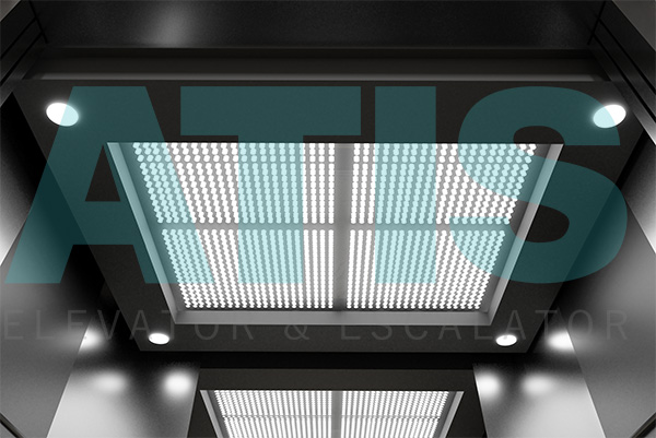 کابین آسانسور مدرن و سقف آن