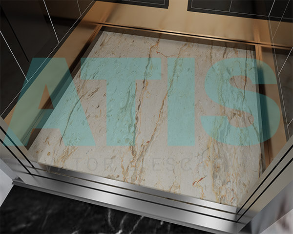 کابین آسانسور مدرن و کف آن