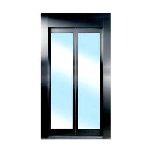 درب طبقه شیشه ای دو لته